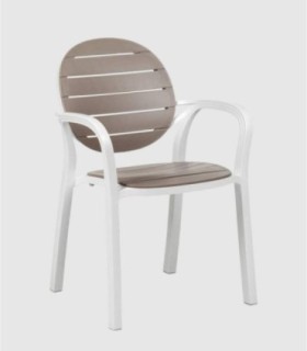 Set 4 sillones Palma blanco tortora