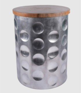 Aluminum circle stool with lid