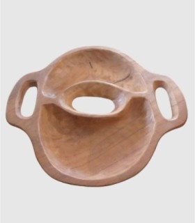 Wooden appetizer bowl with handles