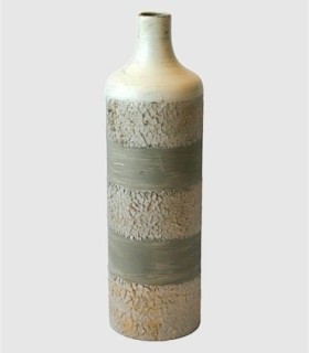 Large white gray metal vase