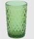 Set 6 vasos cristal rombos verde