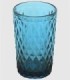 Set 6 vasos cristal rombos azul