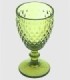 Set 6 copas cristal rombos verde