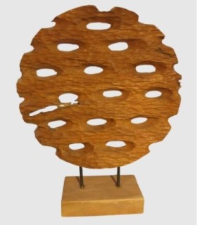 Large circular wooden figure