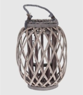 Gray rattan lantern