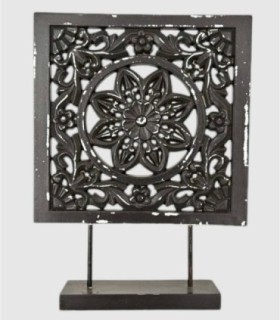 Square Carved Wooden Decoration