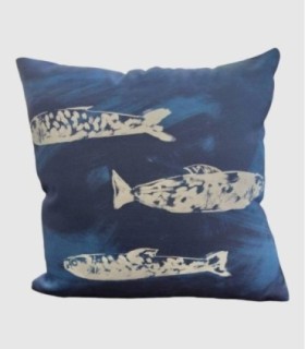 Fish decoration cushion 45x45cm.