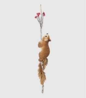 Christmas decoration squirrel with branch 51x10cm.