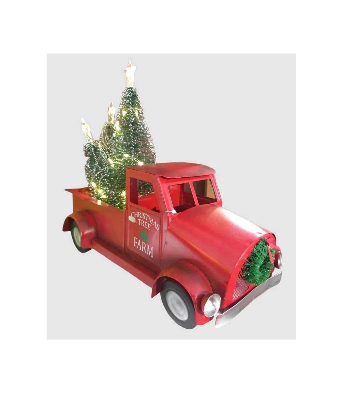 Coche de decoración navideña Coche navideño vintage verde  L17cm-380531-GRÜN